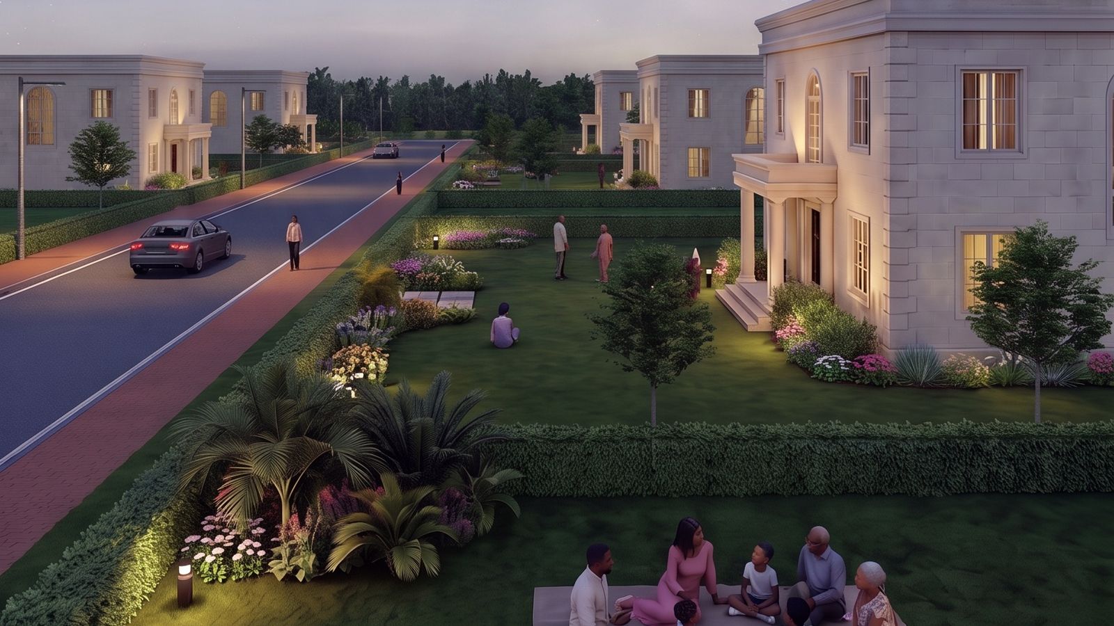 Impression of a family under the stars in an Altana Astra garden